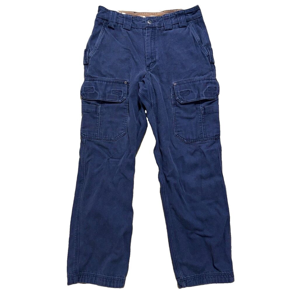Duluth Fire Hose Cargo Pants Men’s 30x32 Blue Cotton Relaxed Fit Work Outdoor